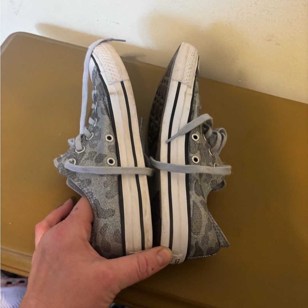 Converse Kids Silver and Gray Sneakers - Picture 5 of 6